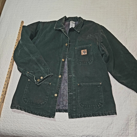Carhartt M Large Green Chore Coat 2004 Vintage Blanket Lined Barn Coat Unisex - Picture 2 of 9